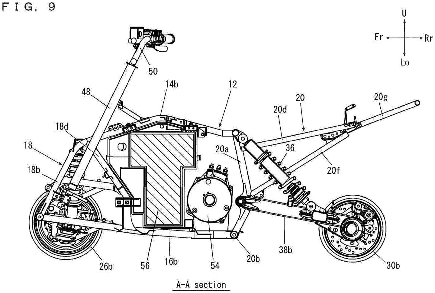 The positioning of the electric motor leaves ample room for a generous battery pack.