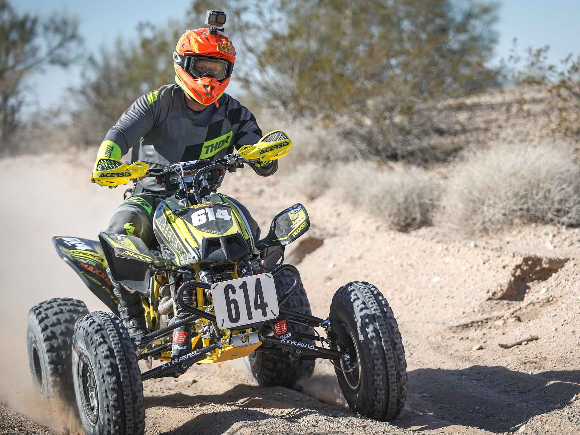 Kyle Standage took the Expert Ironman class win on the No. 614 2005 Honda TRX450R.
