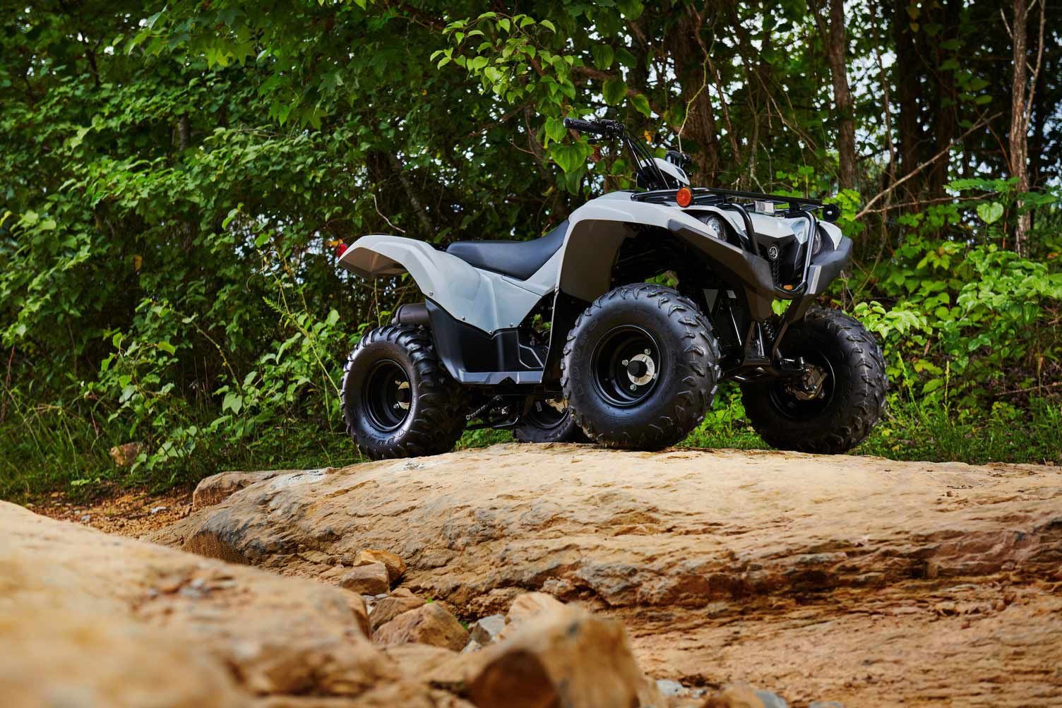 The 2022 Yamaha Grizzly 90 in Armor Gray.