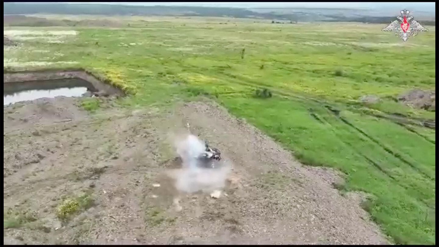 A rocket being fired from an ATV.
