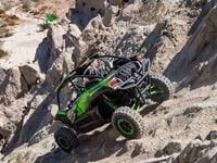 A nice feature of the 2020 Kawasaki KRX 1000 is the engine-braking. When headed downhill the new Teryx keeps the speed down and eliminates the freewheeling effect.