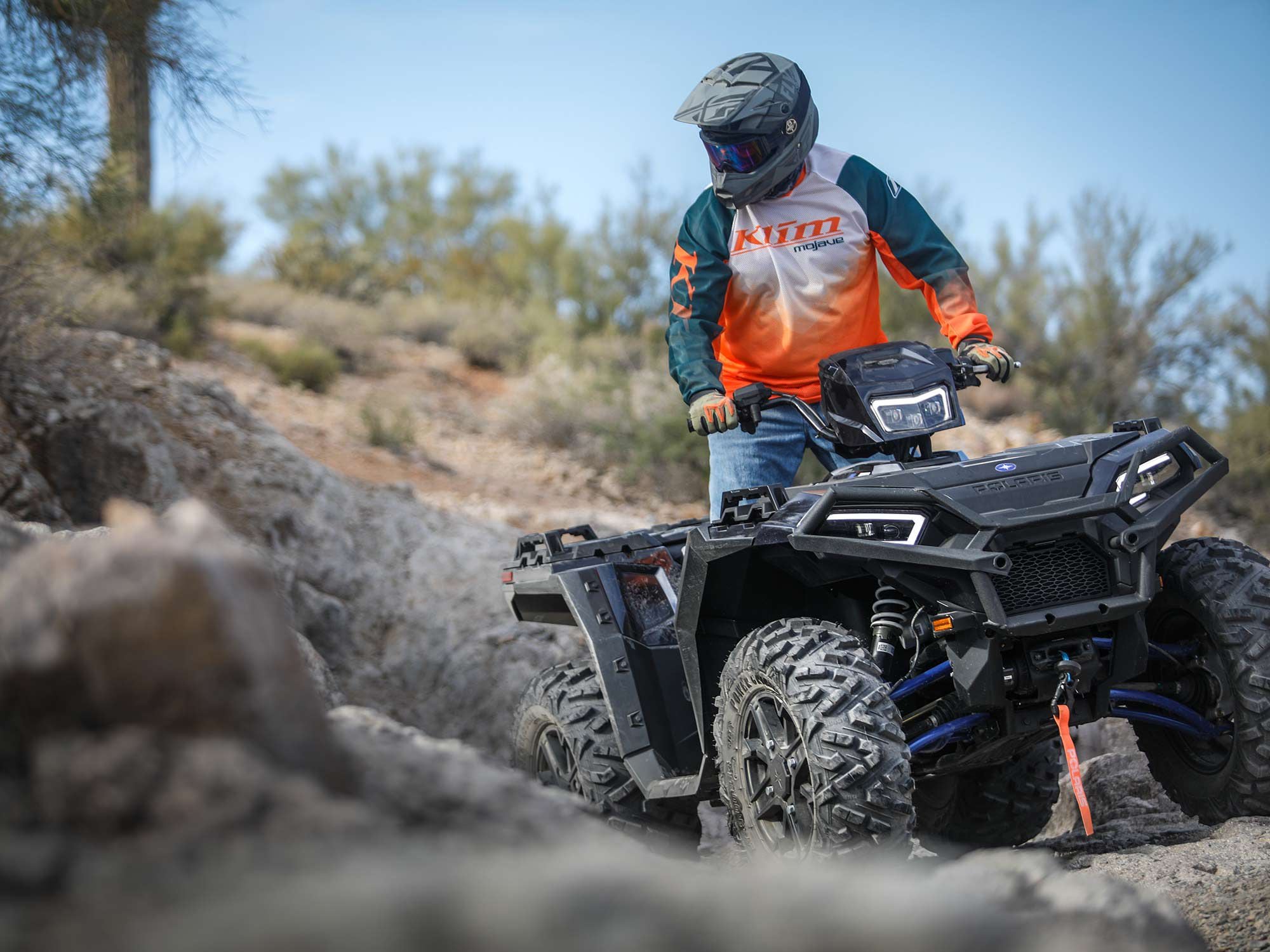 The Polaris Sportsman XP 1000 is a serious terrain dominator that is not suitable for beginners.