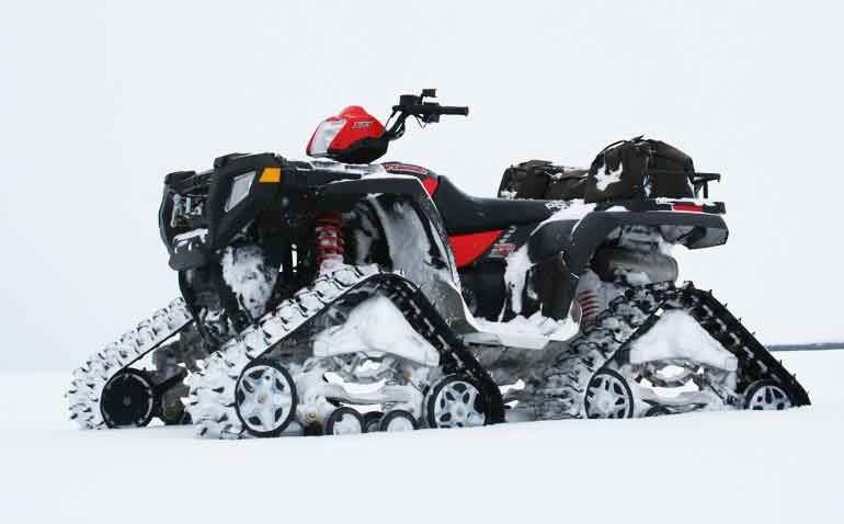 When tank meets quad, you get a tracked four-wheeler.