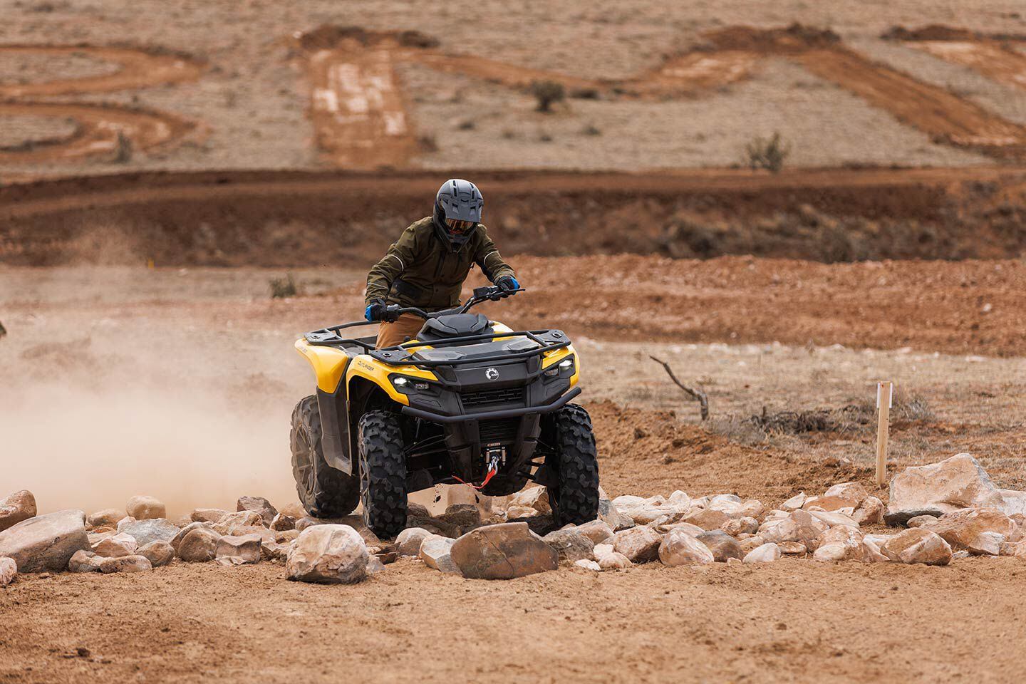 The Outlander 700 DPS is the sweet spot in the lineup, offering good power, selectable power steering, and excellent suspension.