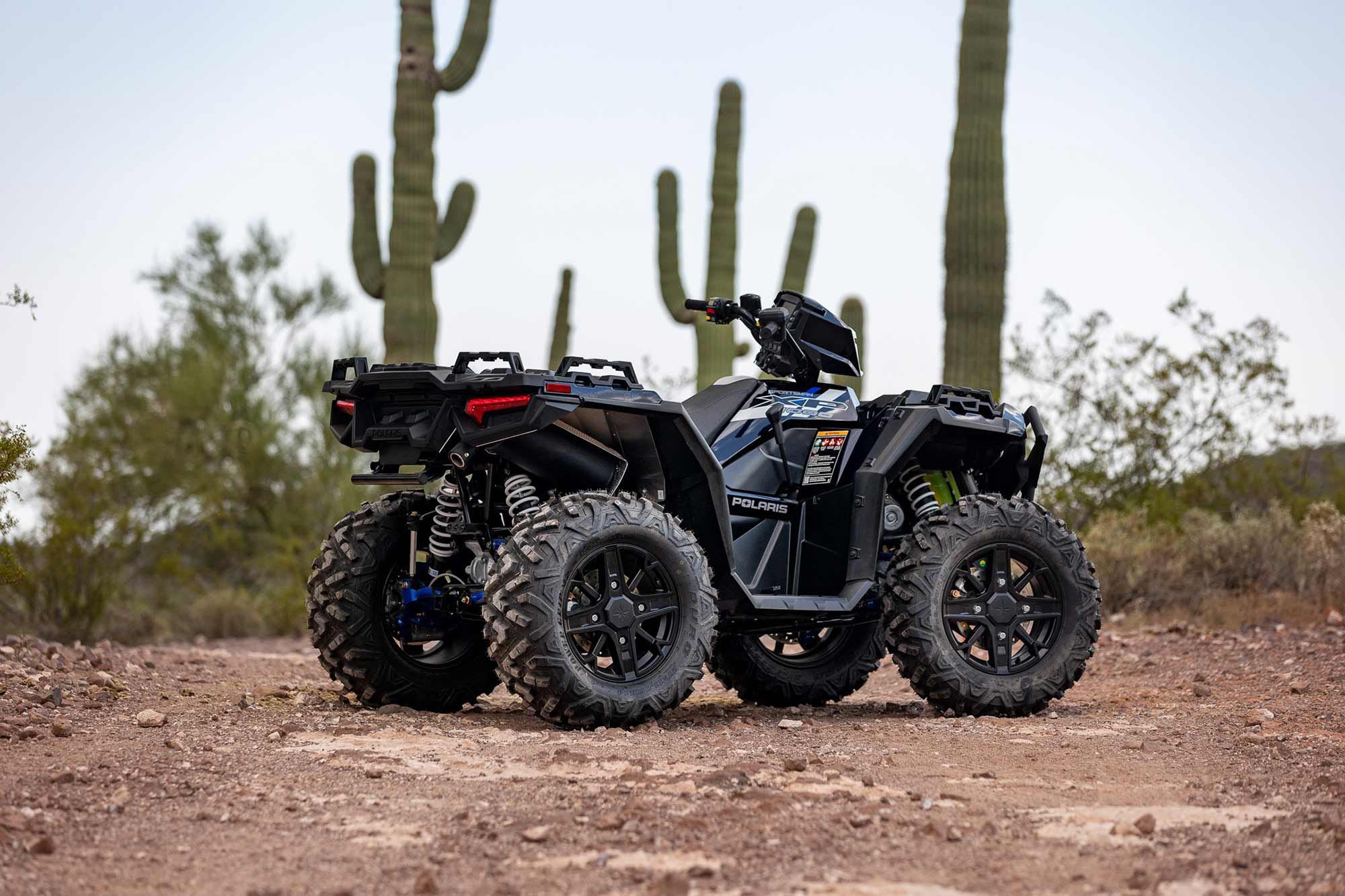 A narrow stance, plush seat, and engine heat shields take rider comfort to a new level.