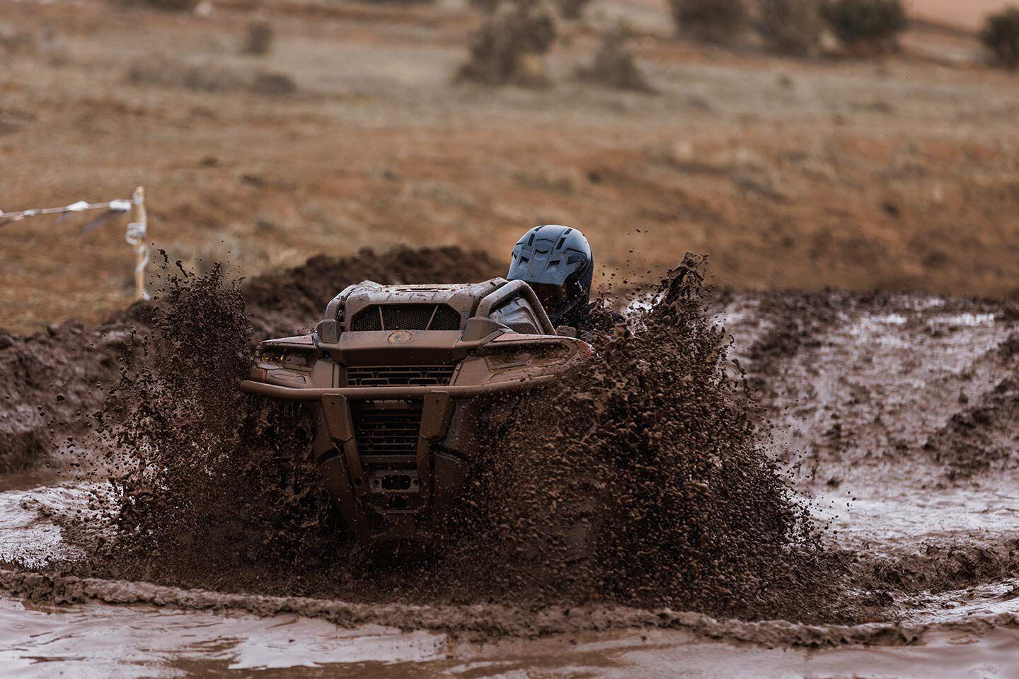 This looks like the beginning of a story with a sad ending, but the big Can-Am barely flinched.
