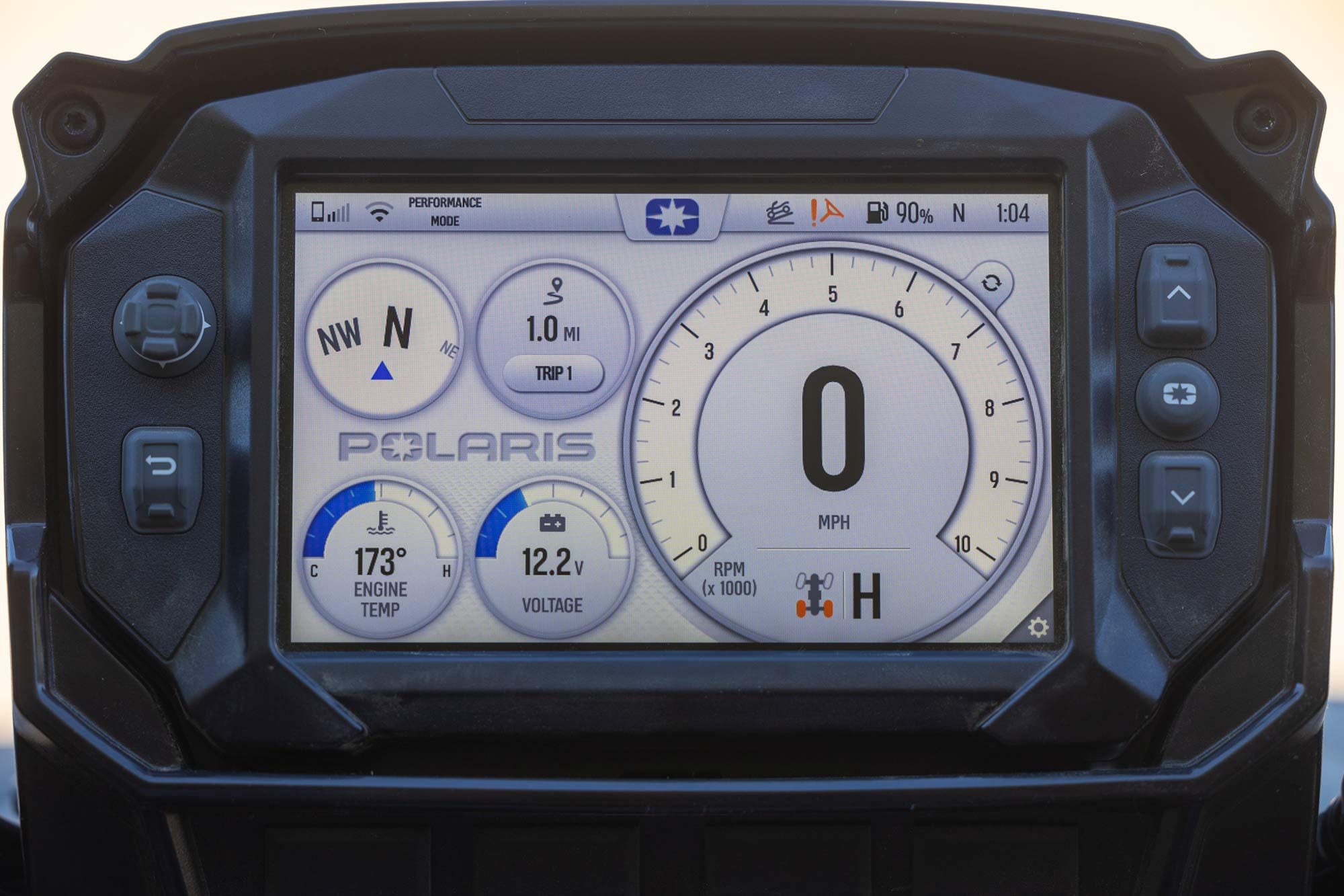 The gauge display can be reconfigured to rider preference.